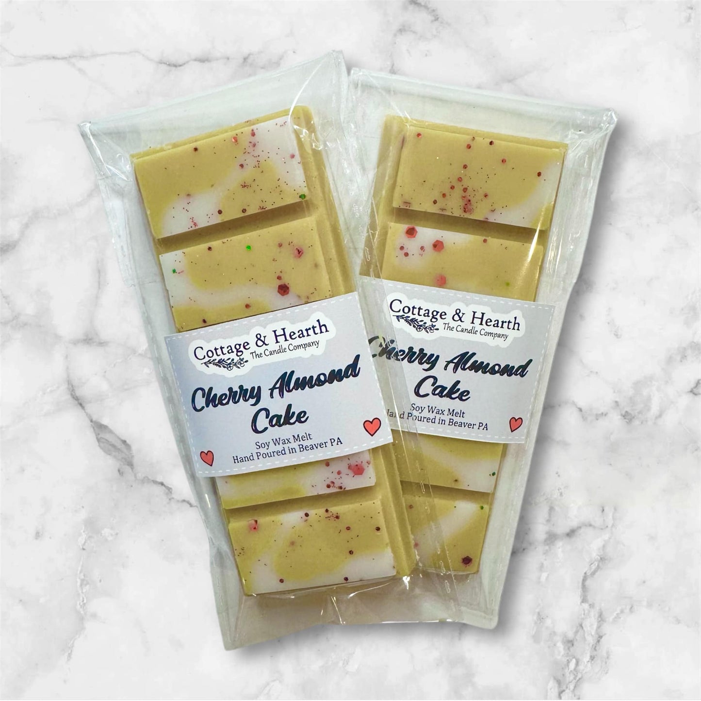 CHERRY ALMOND CAKE SCENT - Strong Scented Wax Melt Snap Bar / Soy Wax Melt / Handmade Wax Melt / Wax Snap Bar