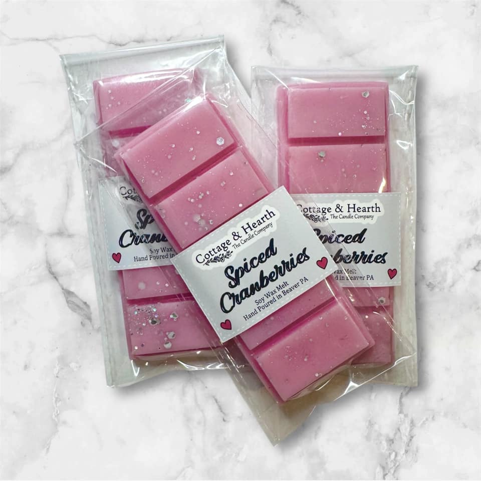 SPICED CRANBERRY SCENT - Strong Scented Wax Melt Snap Bar / Soy Wax Melt / Handmade Wax Melt / Wax Snap Bar