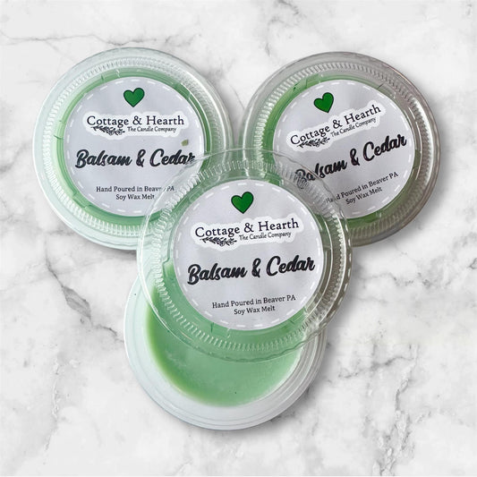 BALSAM & CEDAR SCENT - Strong Scented Wax Melt Pot / Soy Wax Melt / Handmade Wax Melt / Wax Pot / Wax Shot / Wax Cup