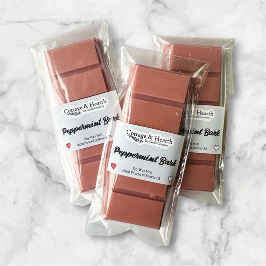 PEPPERMINT BARK SCENT - Strong Scented Wax Melt Snap Bar / Soy Wax Melt / Handmade Wax Melt / Wax Snap Bar