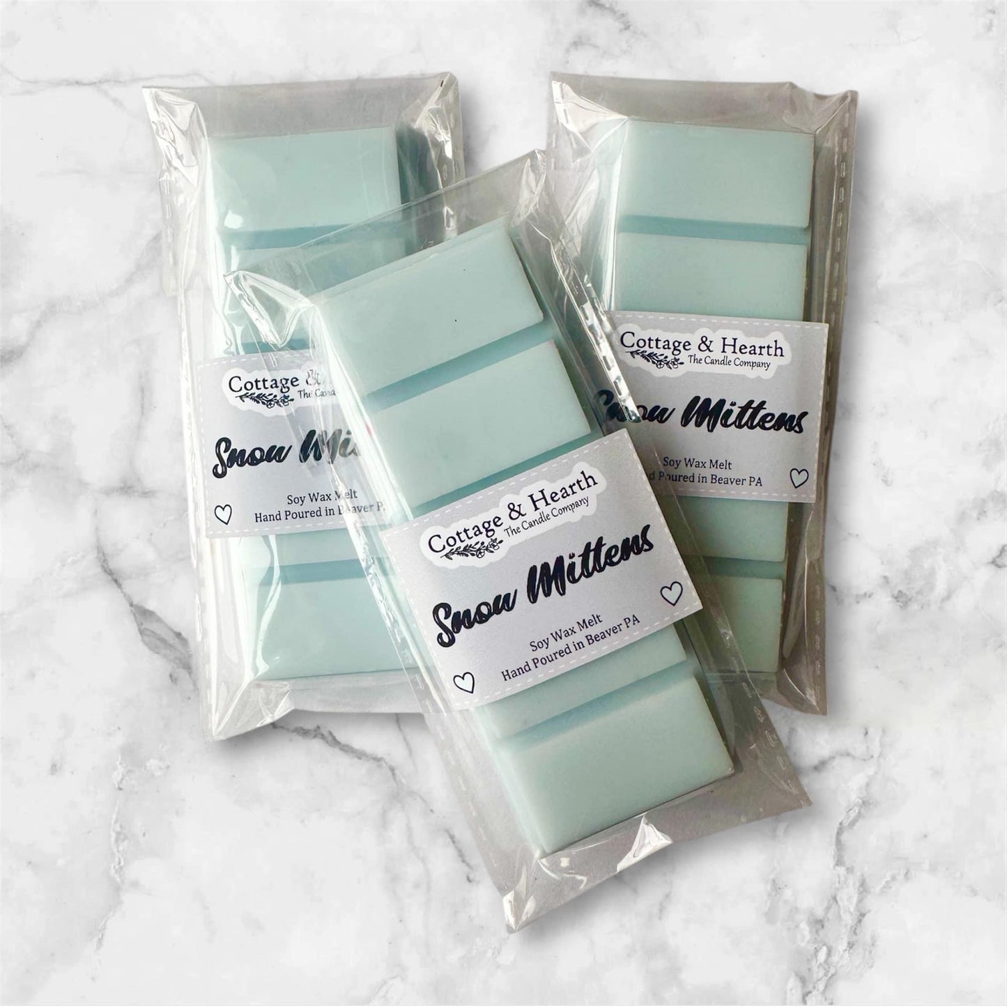 SNOW MITTENS SCENT - Strong Scented Wax Melt Snap Bar / Soy Wax Melt / Handmade Wax Melt / Wax Snap Bar