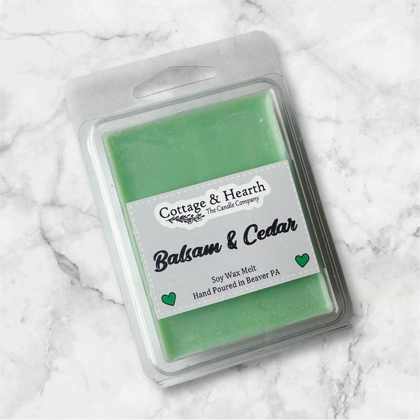 BALSAM & CEDAR SCENT - Strong Scented Wax Melt Clamshell / Soy Wax Melt / Handmade Wax Melt / Wax Clamshell