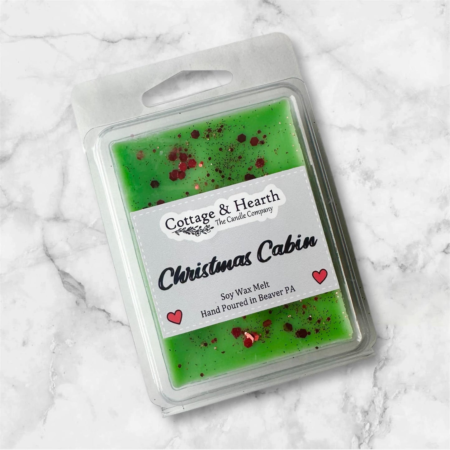 CHRISTMAS CABIN SCENT - Strong Scented Wax Melt Clamshell / Soy Wax Melt / Handmade Wax Melt / Wax Clamshell