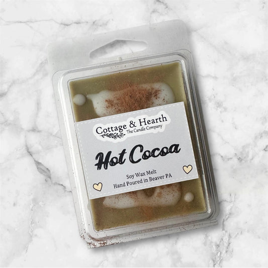 HOT COCOA SCENT - Strong Scented Wax Melt Clamshell / Soy Wax Melt / Handmade Wax Melt / Wax Clamshell