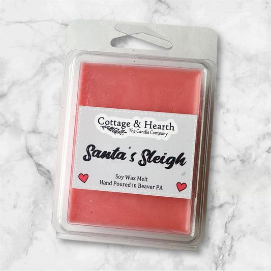 SANTA'S SLEIGH SCENT - Strong Scented Wax Melt Clamshell / Soy Wax Melt / Handmade Wax Melt / Wax Clamshell